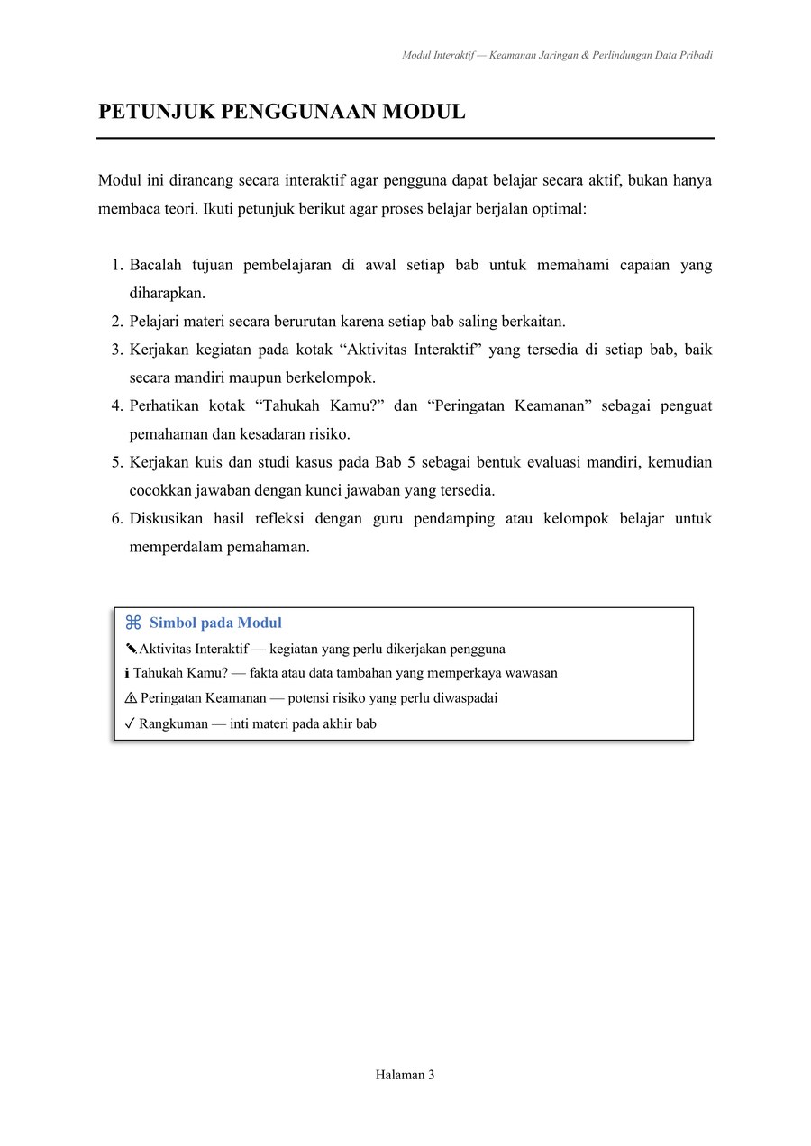 Petunjuk Penggunaan Modul